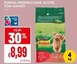 Pan Purina friskies cane active con manzo offerta