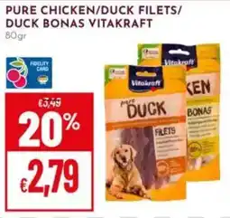 Pan Pure chicken/duck filets/ duck bonas VITAKRAFT offerta