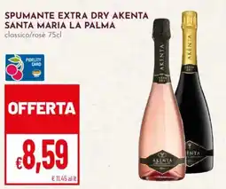 Pan Spumante extra dry akenta santa maria la palma offerta