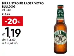 Bennet Birra strong lager vetro BULLDOG offerta