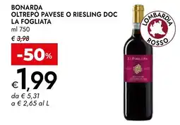 Bennet Bonarda oltrepò pavese o riesling doc LA FOGLIATA offerta