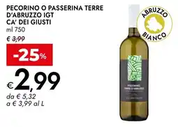 Bennet Pecorino o passerina terre d'abruzzo igt CA' DEI GIUSTI offerta