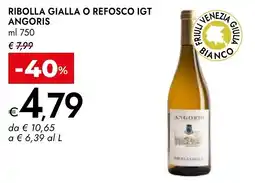 Bennet Ribolla gialla o refosco igt ANGORIS offerta