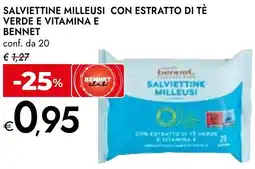 Bennet Salviettine milleusi con estratto di tè verde e vitamina e BENNET offerta