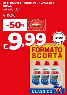 Bennet Detersivo liquido per lavatrice DIXAN offerta