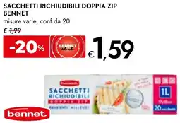 Bennet Sacchetti richiudibili doppia zip BENNET offerta