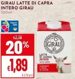 Pan Girau latte di capra intero GIRAU offerta