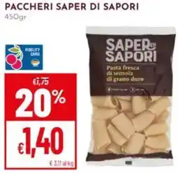 Pan Paccheri SAPER DI SAPORI offerta