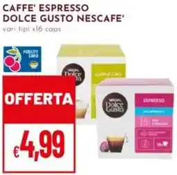 Pan Caffe' espresso dolce gusto NESCAFE offerta