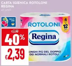 Pan Carta igienica rotoloni REGINA offerta