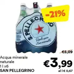 Unes Acqua minerale naturale SAN PELLEGRINO offerta