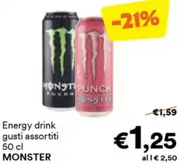 Unes Energy drink MONSTER offerta