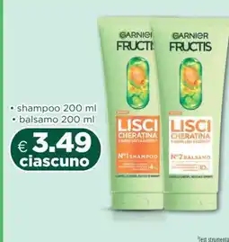 Acqua & Sapone Garnier Fructis Lisci Cheratina offerta