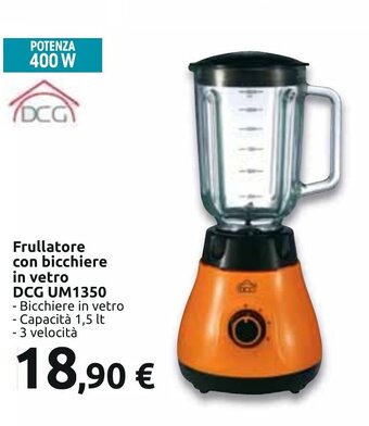 Carrefour Iper Frullatore con bicchiere in vetro DCG UM1350 offerta