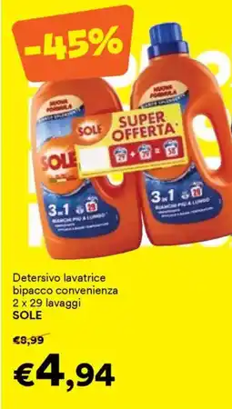 Unes Detersivo lavatrice bipacco convenienza SOLE offerta
