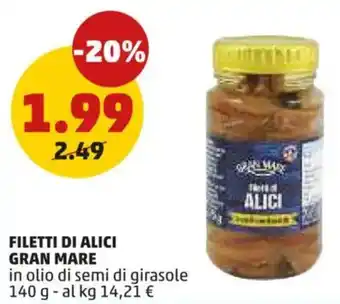 PENNY Filetti di alici GRAN MARE offerta