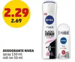PENNY Deodorante NIVEA spray roll-On offerta