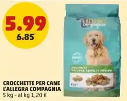 PENNY Crocchette per cane L'ALLEGRA COMPAGNIA offerta