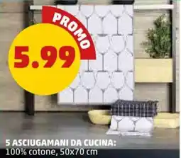 PENNY 5 asciugamani da cucina offerta