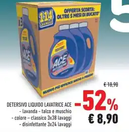 Conad Detersivo liquido lavatrice ace lavanda, talco e muschio offerta