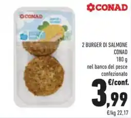 Conad 2 burger di salmone CONAD offerta