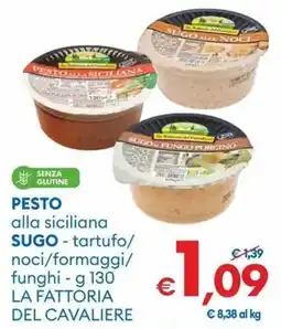 MD Discount Pesto alla siciliana sugo - tartufo/ noci/formaggi/ funghi LA FATTORIA DEL CAVALIERE offerta