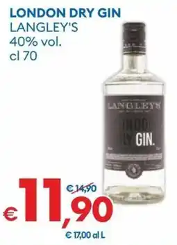 MD Discount London dry gin LANGLEY'S offerta