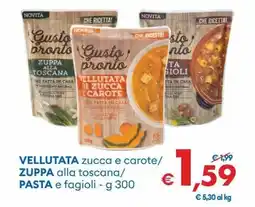 MD Discount VELLUTATA zucca e carote/ ZUPPA alla toscana/ PASTA e fagioli offerta