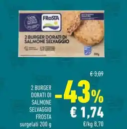 Conad 2 burger dorati di salmone selvaggio FROSTA offerta