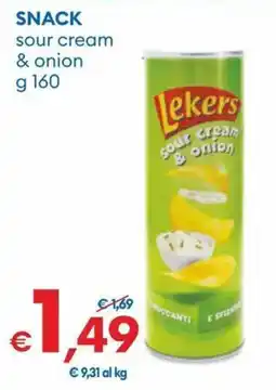 MD Discount Lekers snack sour cream & onion offerta