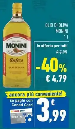 Conad Olio di oliva MONINI offerta