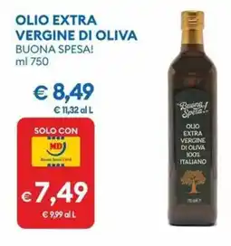 MD Discount Olio extra vergine di oliva BUONA SPESA! offerta