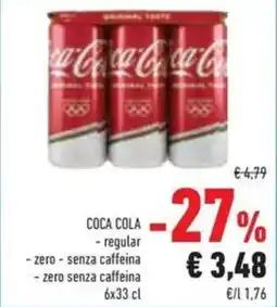 Conad COCA COLA regular, zero, senza caffeina offerta