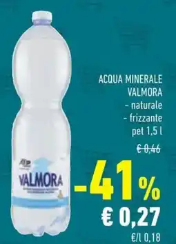 Conad Acqua minerale valmora naturale, frizzante offerta