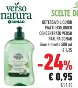 Conad Detersivo liquido piatti ecologico concentrato verso natura conad lime e menta offerta