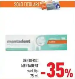 Conad Dentifrici MENTADENT offerta