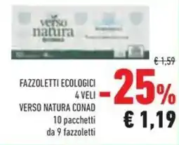 Conad Fazzoletti ecologici 4 veli VERSO NATURA CONAD offerta