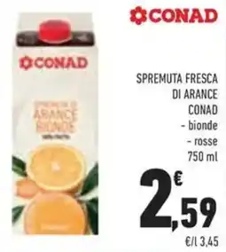 Conad Spremuta fresca di arance conad bionde, rosse offerta