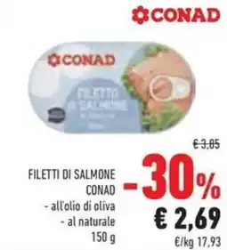Conad Filetti di salmone conad all'olio di oliva, al naturale offerta
