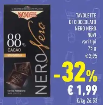 Conad Tavolette di cioccolato nero nero NOVI offerta
