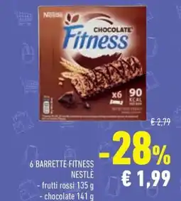 Conad 6 barrette fitness nestlé frutti rossi, chocolate offerta