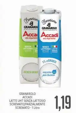 Supermercati Piccolo Granarolo accadi latte uht senza lattosio scremato/parzialmente scremato offerta