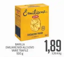 Supermercati Piccolo Barilla emiliane nidi all'uovo offerta