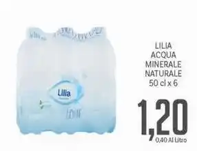 Supermercati Piccolo Lilia acqua minerale naturale offerta