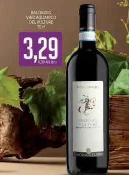 Supermercati Piccolo Baliaggio vino aglianico del vulture offerta
