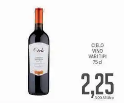 Supermercati Piccolo Cielo vino offerta