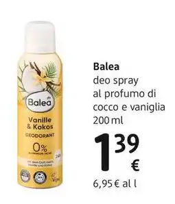 dm drogerie markt Balea deo spray al profumo di cocco e vaniglia offerta