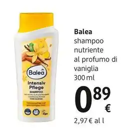 dm drogerie markt Balea shampoo nutriente al profumo di vaniglia offerta