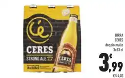 Conad Birra ceres doppio malto offerta