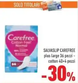 Conad Salvaslip carefree plus large, cotton offerta